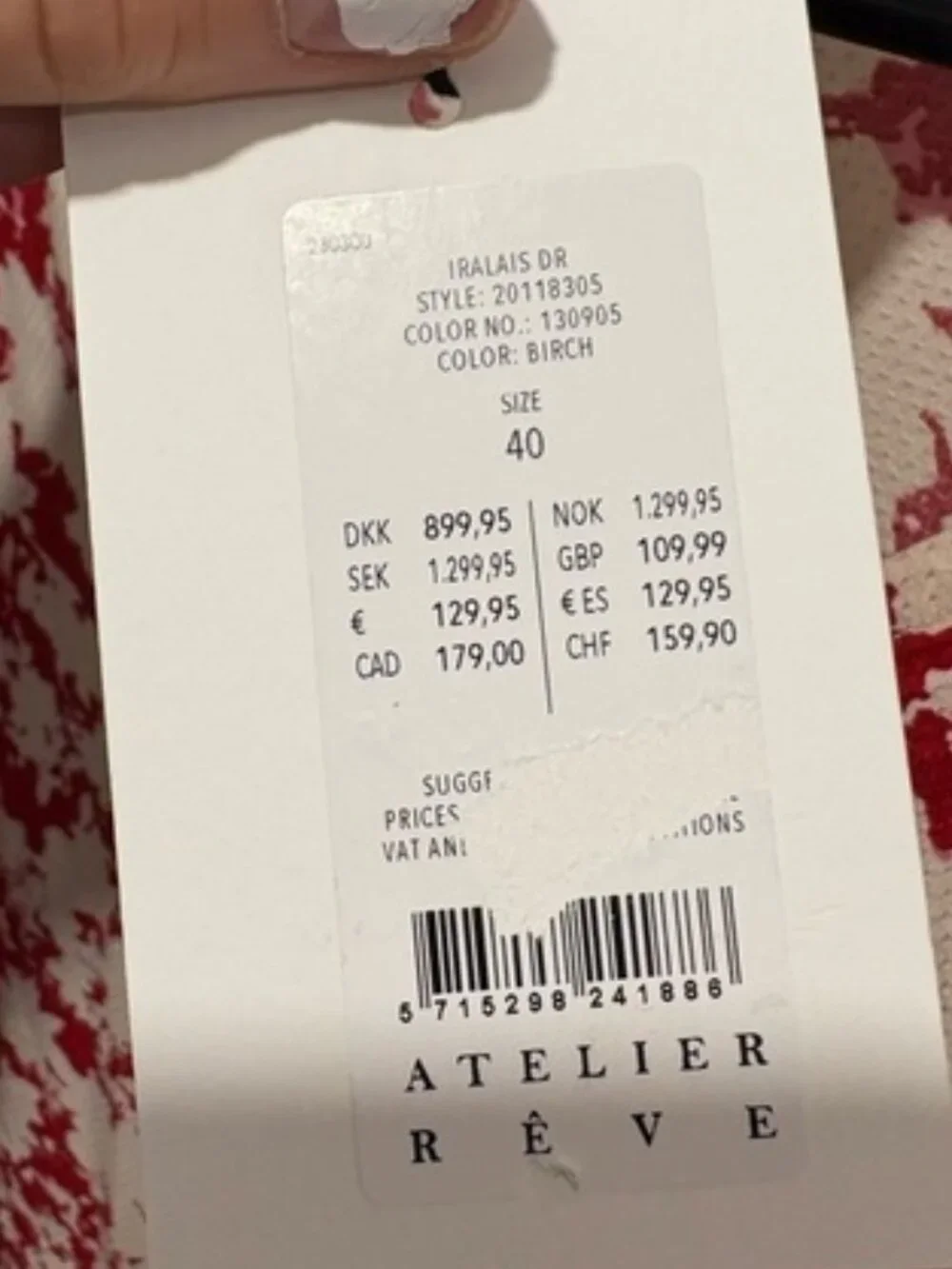 NWT Atelier Rêve Alais Midi Dress | Red & White Floral | Size 8  $179.00 CAN - Picture 3 of 11